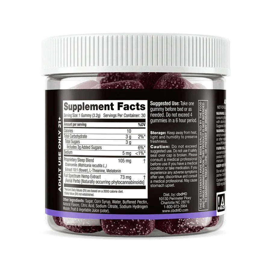 Gomitas CBD Full Spectrum - CbdMD Sleep®  | Relajantes / Uso Ocasional